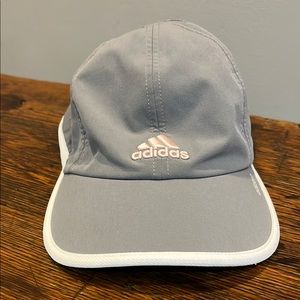 Adidas Gray Cap with White Trim Pink logo